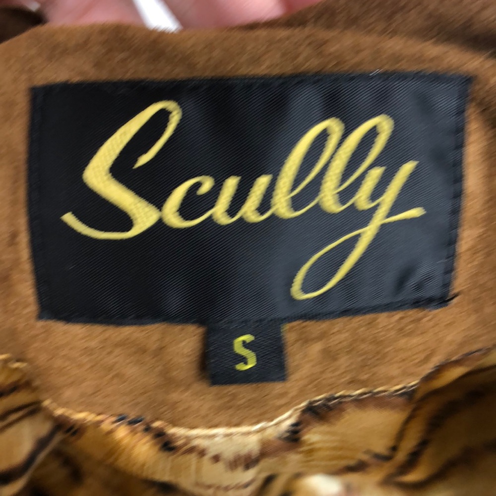 SOLD Scully Suede Brown Leather Ruffle Jacket - Picture 4 of 5